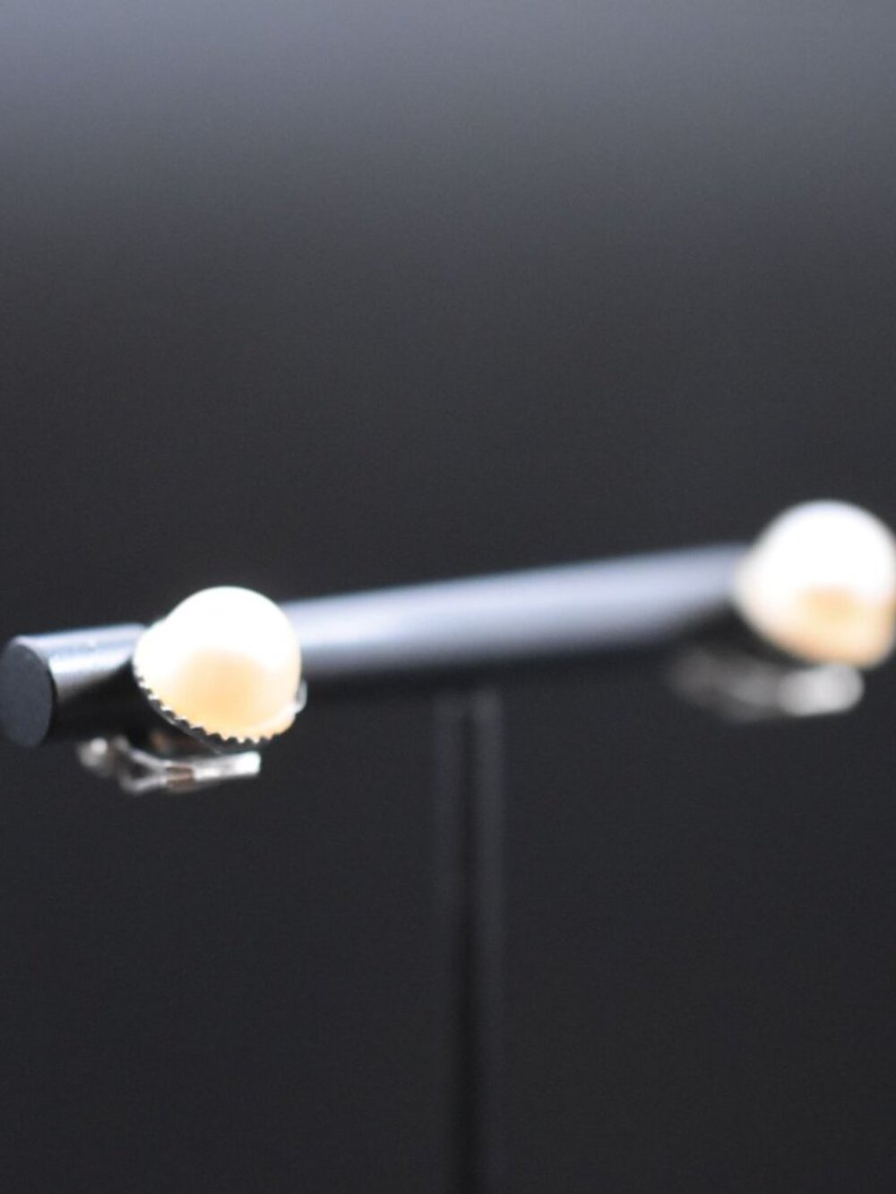 Vintage Clip-On Pearl Earrings With Silver Tone Accents - Classic Style Ideal Fo - Picture 5 of 10